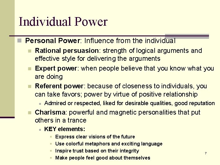 Chapter 12 POWER Uses and Abuses Sem 322