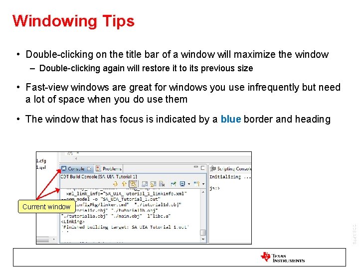 Windowing Tips • Double-clicking on the title bar of a window will maximize the