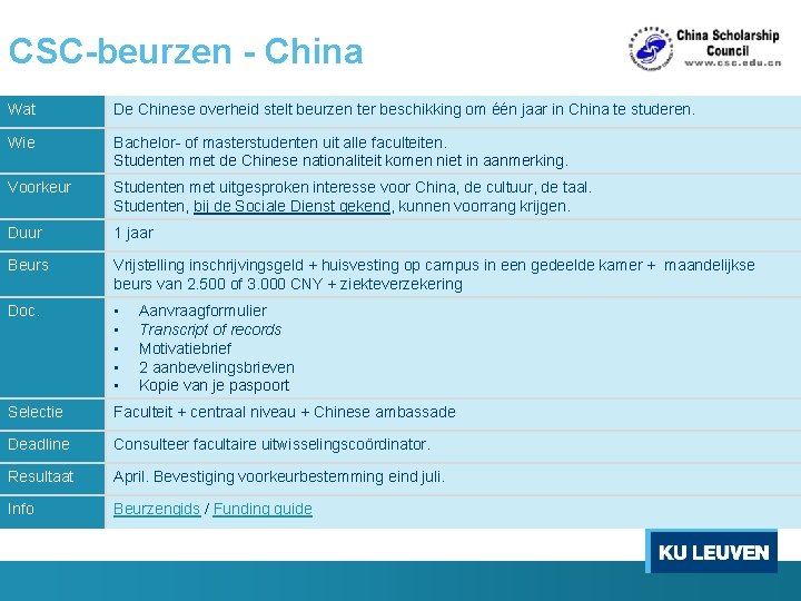 CSC-beurzen - China Wat De Chinese overheid stelt beurzen ter beschikking om één jaar CSC-beurzen - China Wat De Chinese overheid stelt beurzen ter beschikking om één jaar