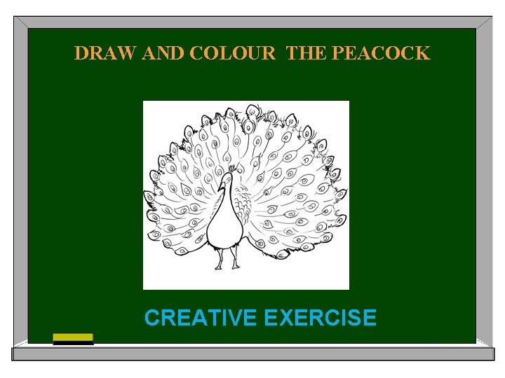 DRAW AND COLOUR THE PEACOCK CREATIVE EXERCISE 
