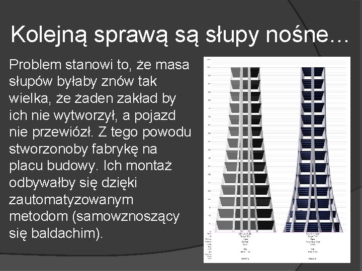 Kolejną sprawą są słupy nośne… Problem stanowi to, że masa słupów byłaby znów tak