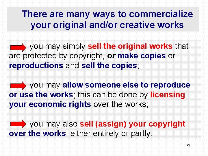 There are many ways to commercialize your original and/or creative works you may simply