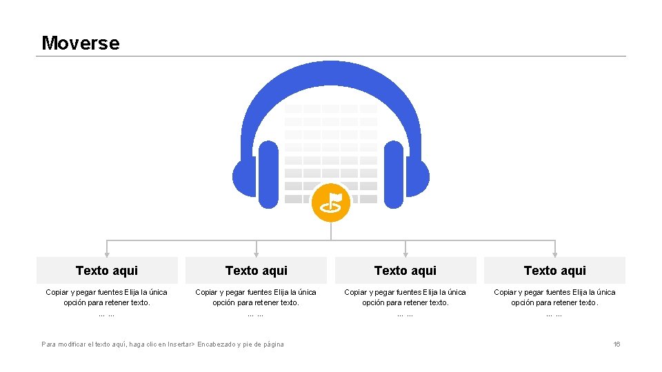 Moverse Texto aqui Copiar y pegar fuentes Elija la única opción para retener texto.