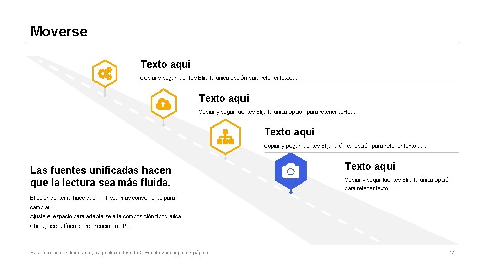 Moverse Texto aqui Copiar y pegar fuentes Elija la única opción para retener texto.