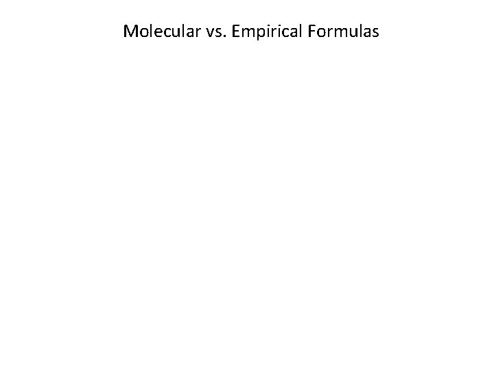 Molecular vs. Empirical Formulas 