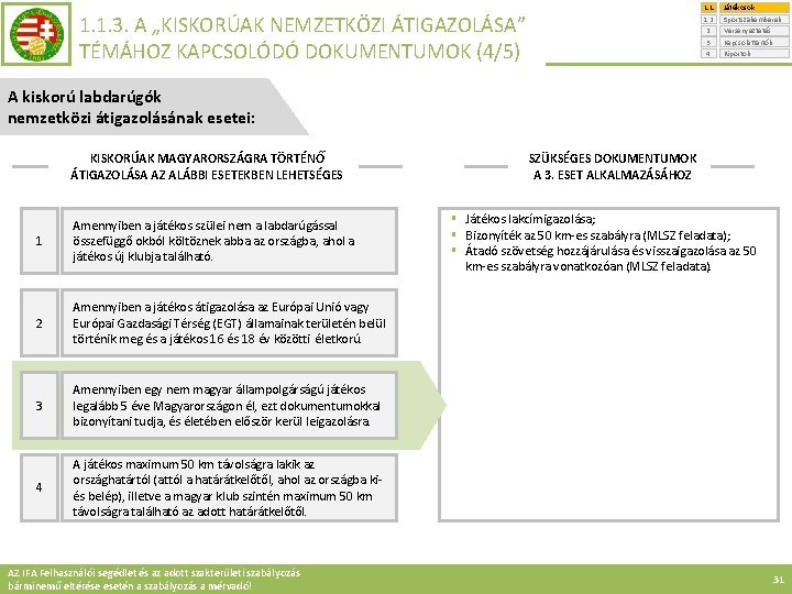 1. 1. 1. 2. 2. 3. 4. 1. 1. 3. A „KISKORÚAK NEMZETKÖZI ÁTIGAZOLÁSA”