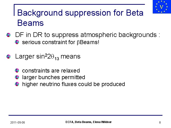 Background suppression for Beta Beams DF in DR to suppress atmospheric backgrounds : serious