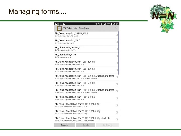 Managing forms. . 