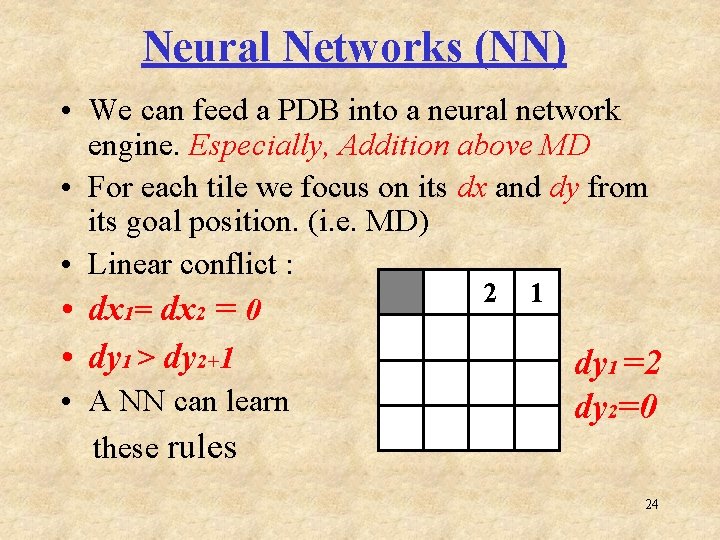 Neural Networks (NN) • We can feed a PDB into a neural network engine.
