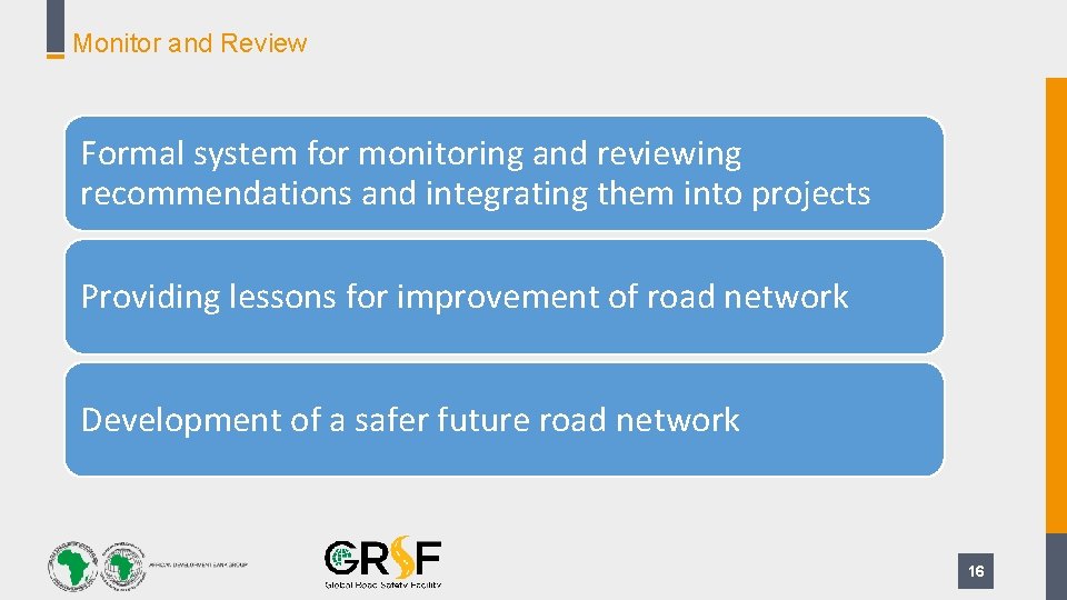 Monitor and Review Formal system for monitoring and reviewing recommendations and integrating them into