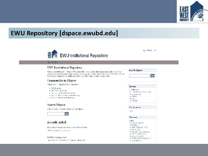 EWU Repository [dspace. ewubd. edu] 