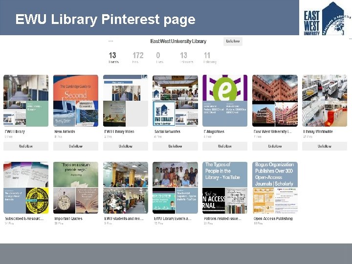 EWU Library Pinterest page 