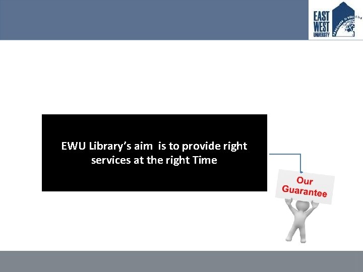 EWU Library’s aim is to provide right services at the right Time 