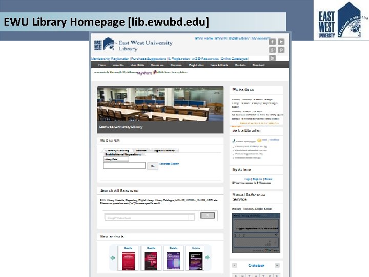 EWU Library Homepage [lib. ewubd. edu] 