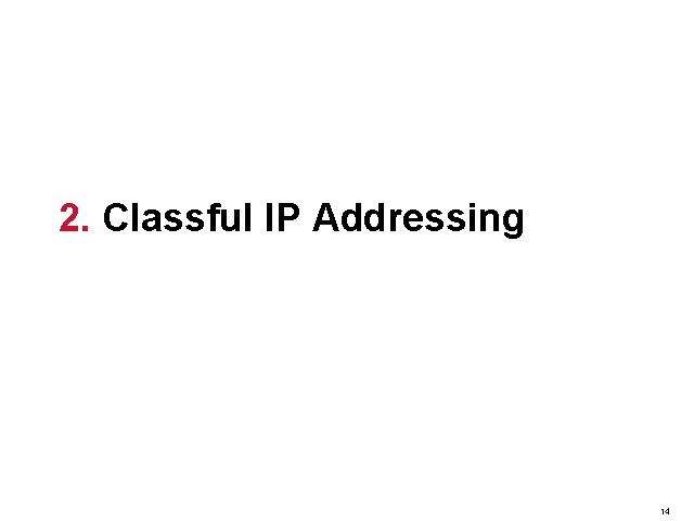2. Classful IP Addressing 14 