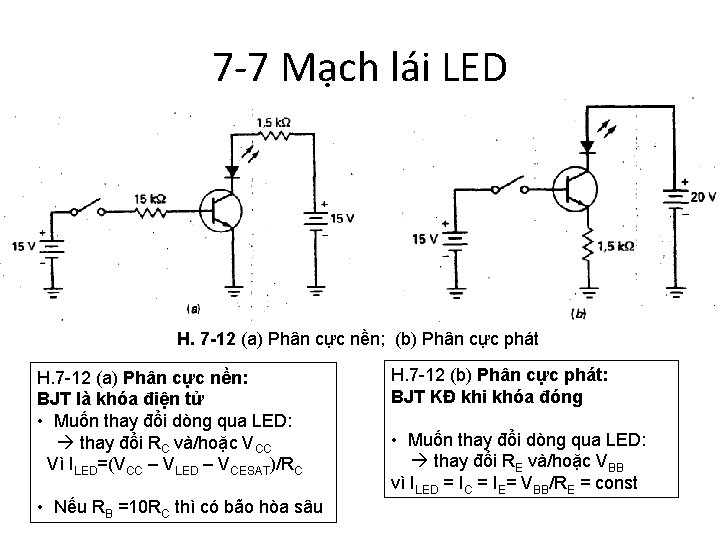 7 -7 Mạch lái LED H. 7 -12 (a) Phân cực nền; (b) Phân
