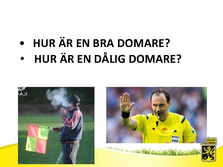  • HUR ÄR EN BRA DOMARE? • HUR ÄR EN DÅLIG DOMARE? Sv.