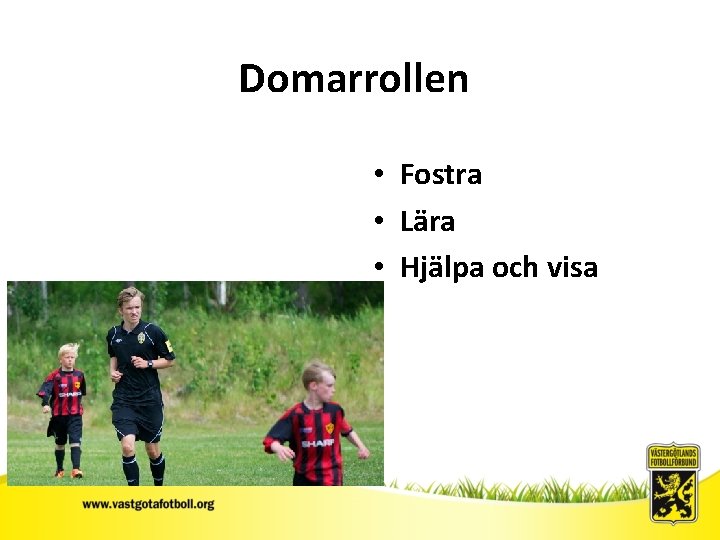 Domarrollen • Fostra • Lära • Hjälpa och visa Sv. FF 