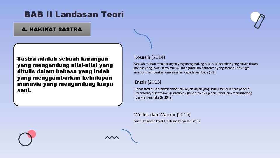 BAB II Landasan Teori A. HAKIKAT SASTRA Sastra adalah sebuah karangan yang mengandung nilai-nilai BAB II Landasan Teori A. HAKIKAT SASTRA Sastra adalah sebuah karangan yang mengandung nilai-nilai