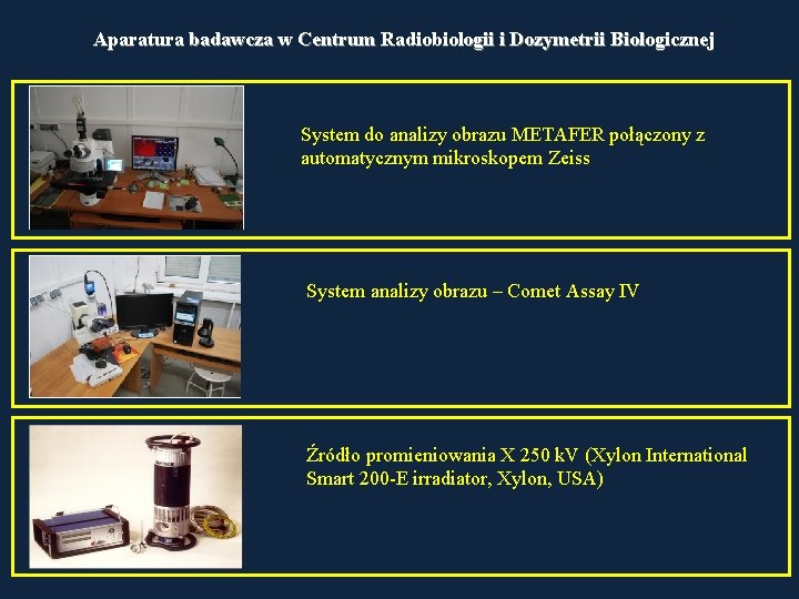 Aparatura badawcza w Centrum Radiobiologii i Dozymetrii Biologicznej System do analizy obrazu METAFER połączony