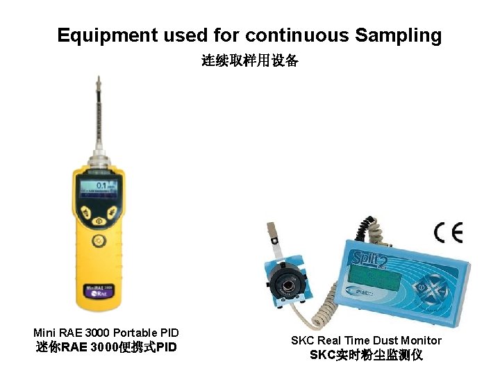 Equipment used for continuous Sampling 连续取样用设备 Mini RAE 3000 Portable PID 迷你RAE 3000便携式PID SKC