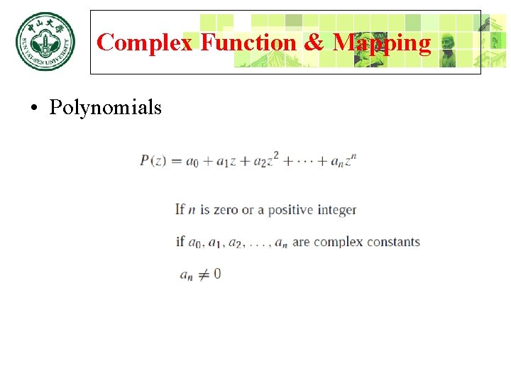 Complex Function & Mapping • Polynomials 