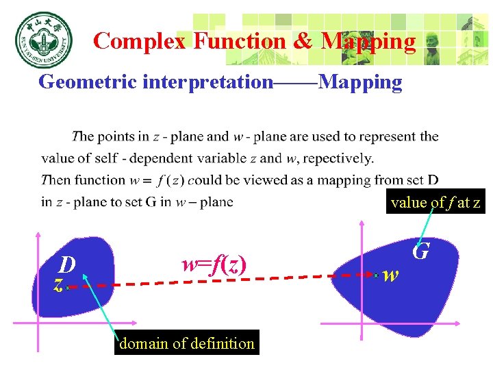 Complex Function & Mapping Geometric interpretation——Mapping Suppose there exist two complex plane，z-plane and w-plane