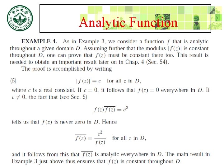 Analytic Function 