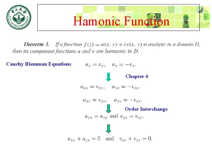 Hamonic Function Cauchy Riemman Equations Chapter 4 Order Interchange 