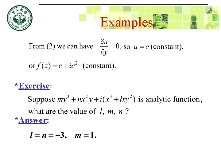 Examples *Exercise: *Answer: 