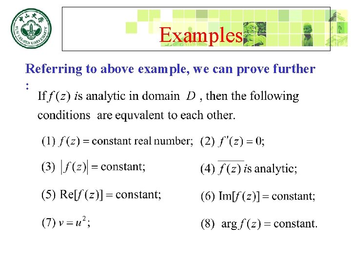 Examples Referring to above example, we can prove further : 