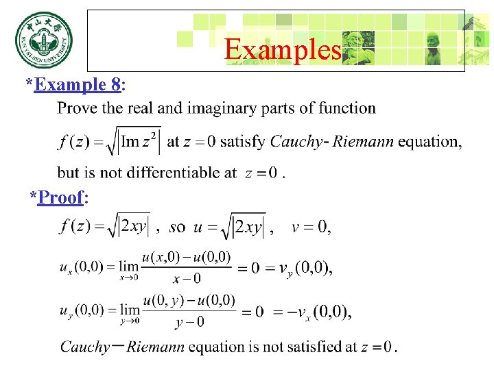 Examples *Example 8: *Proof: 