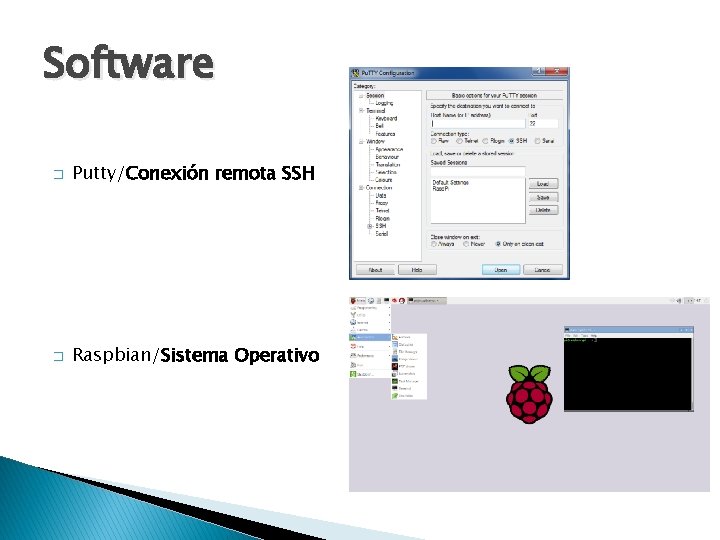 Software � Putty/Conexión remota SSH � Raspbian/Sistema Operativo 