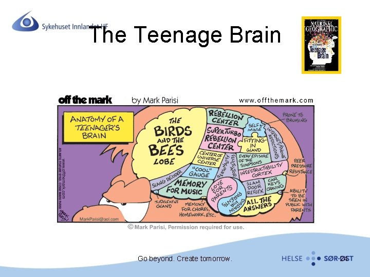 The Teenage Brain Go beyond. Create tomorrow. 24 