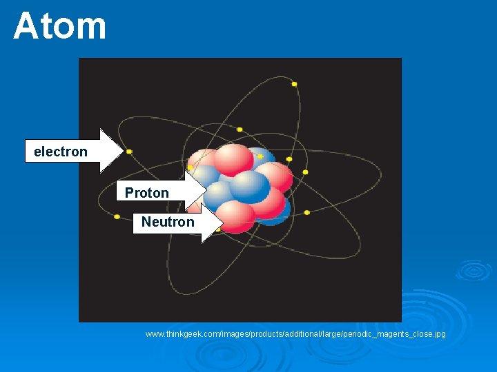 Atom electron Proton Neutron www. thinkgeek. com/images/products/additional/large/periodic_magents_close. jpg 