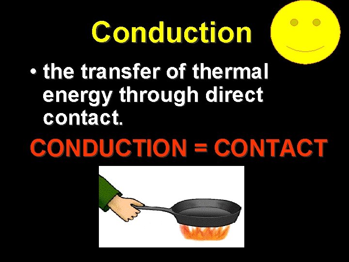 Conduction • the transfer of thermal energy through direct contact. CONDUCTION = CONTACT 