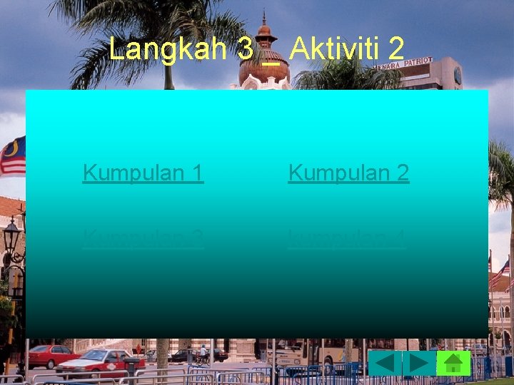 Langkah 3 _ Aktiviti 2 Kumpulan 1 Kumpulan 2 Kumpulan 3 kumpulan 4 