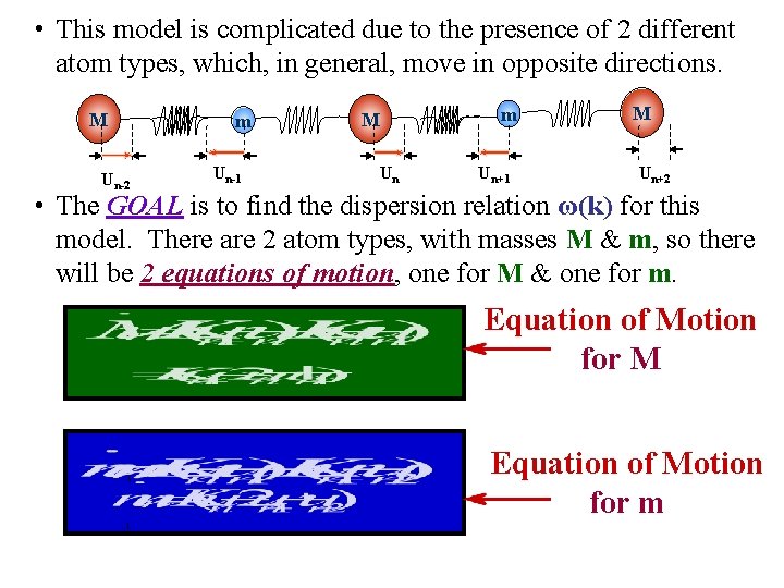  • This model is complicated due to the presence of 2 different atom