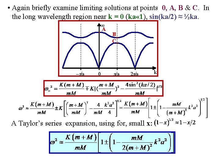  • Again briefly examine limiting solutions at points 0, A, B & C.