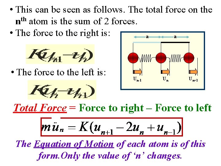  • This can be seen as follows. The total force on the nth