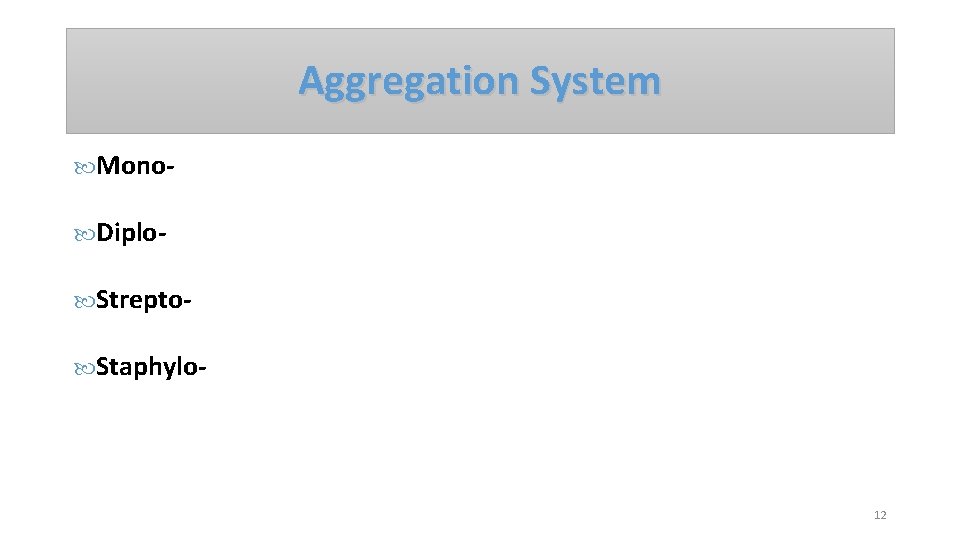 Aggregation System Mono Diplo Strepto Staphylo- 12 