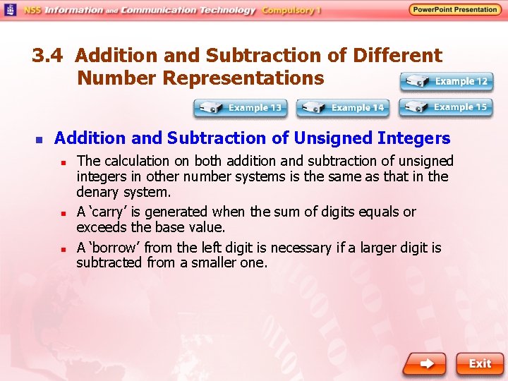 3. 4 Addition and Subtraction of Different Number Representations n Addition and Subtraction of