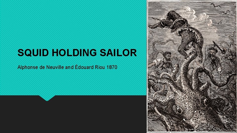 SQUID HOLDING SAILOR Alphonse de Neuville and Édouard Riou 1870 