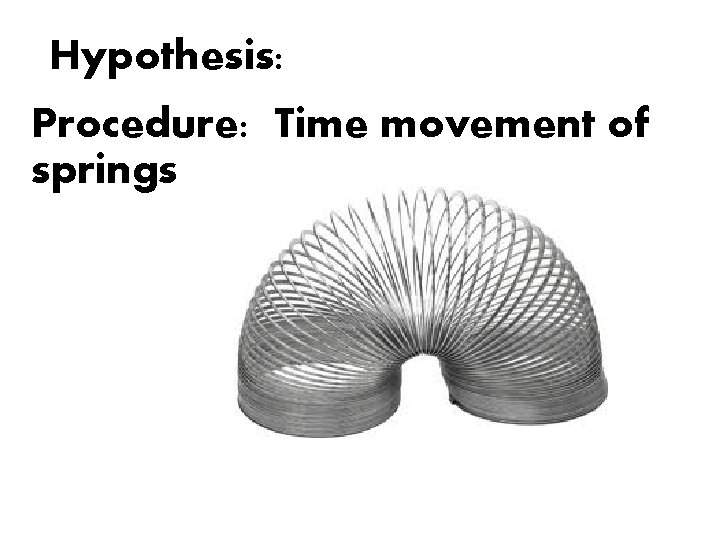 Hypothesis: Procedure: Time movement of springs 