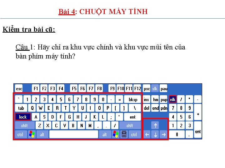 Bài 4: CHUỘT MÁY TÍNH Kiểm tra bài cũ: Câu 1: Hãy chỉ ra