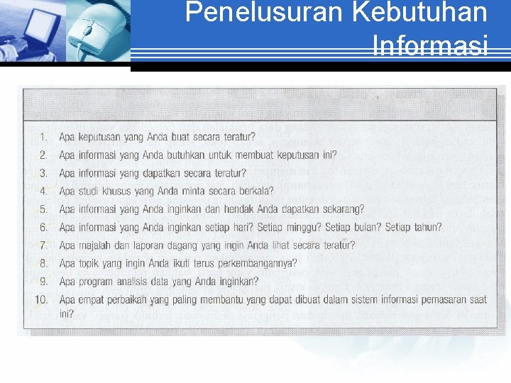 Penelusuran Kebutuhan Informasi 