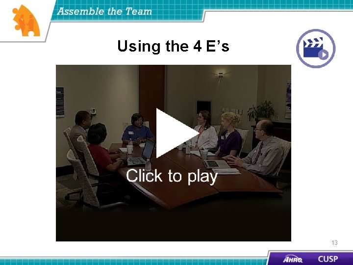 Using the 4 E’s 13 