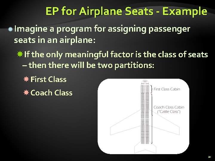 EP for Airplane Seats - Example Imagine a program for assigning passenger seats in EP for Airplane Seats - Example Imagine a program for assigning passenger seats in