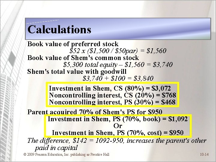 Calculations Book value of preferred stock $52 x ($1, 500 / $50 par) =
