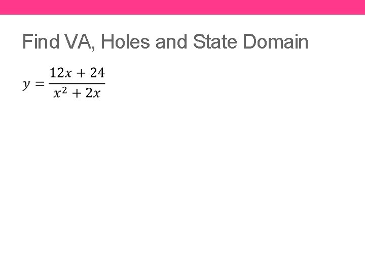 Find VA, Holes and State Domain 
